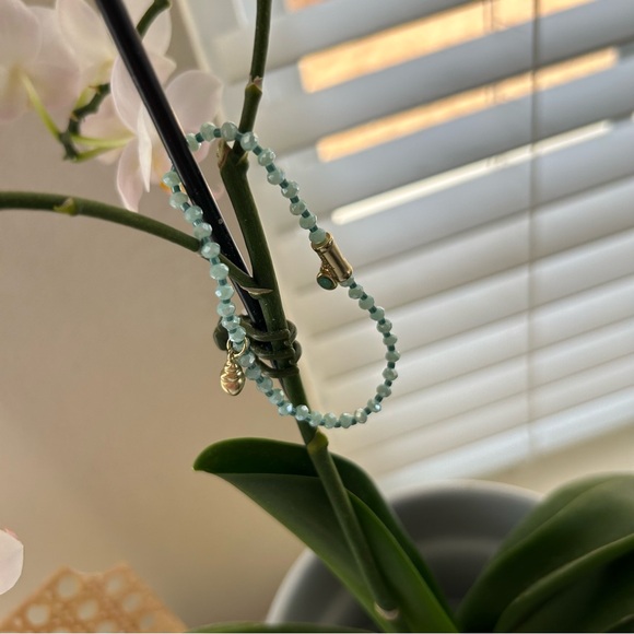 Spartina 449 Seaglass Aqua Gem and Seashell Charm Bracelet - Picture 1 of 5